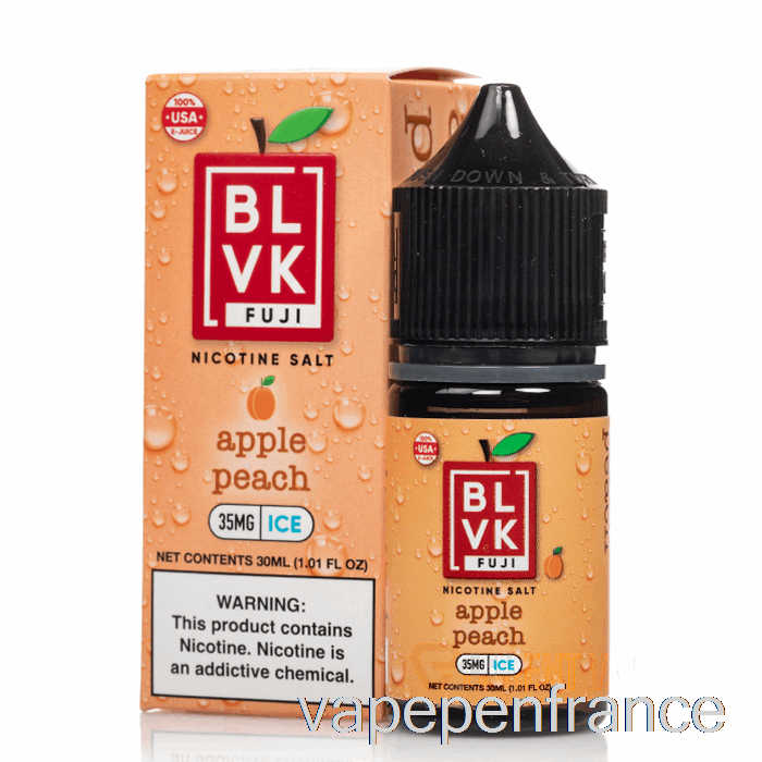 Glace à La Pêche Aux Pommes - Sels De Blvk Fuji - Stylo Vape 30 Ml 50 Mg